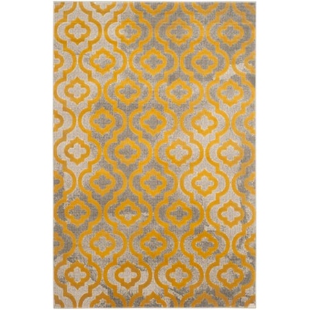 Safavieh Porcello Power Loomed Rectangle Rug- Light Grey - Yellow- 4 Ft. 1 In. X 6 Ft. PRL7734C-4